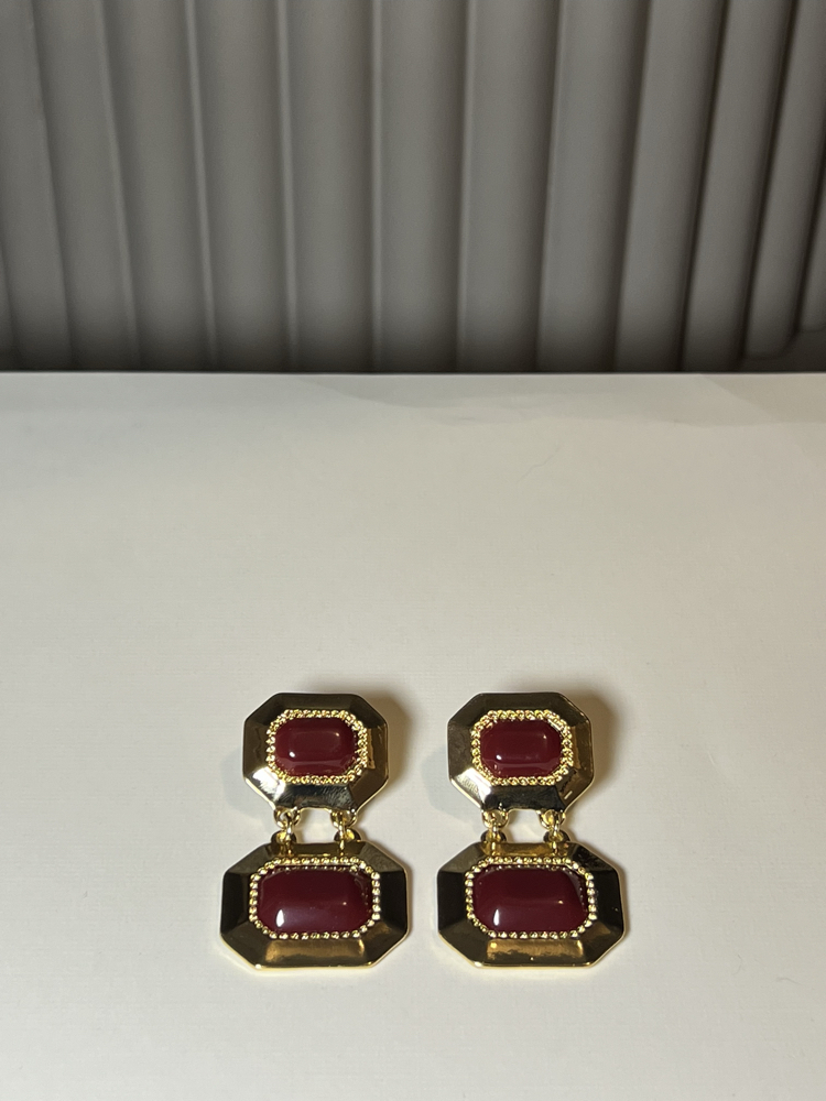 Vintage Burgundy Küpe