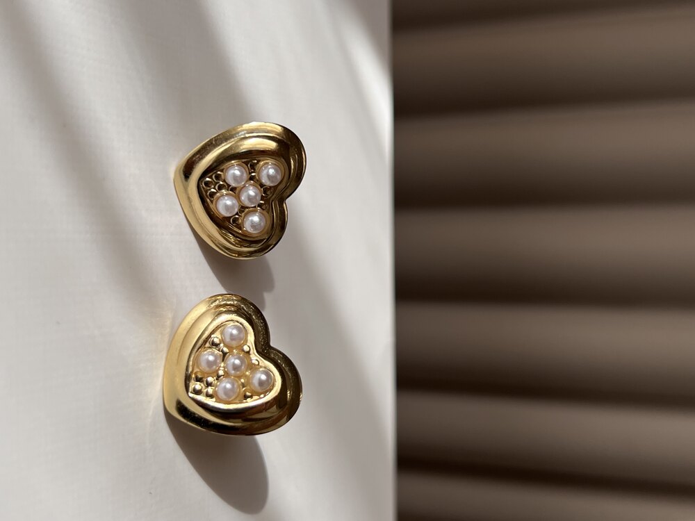 Perla Stainless Steel 18K Altın Kaplama Küpe