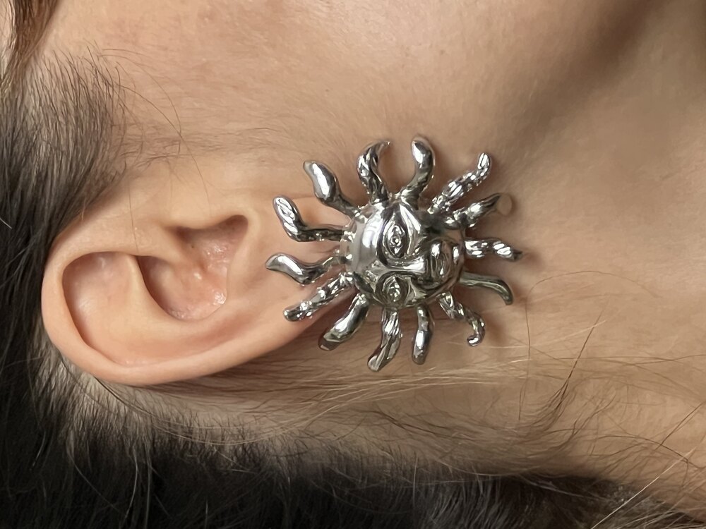 Silver Sun Küpe
