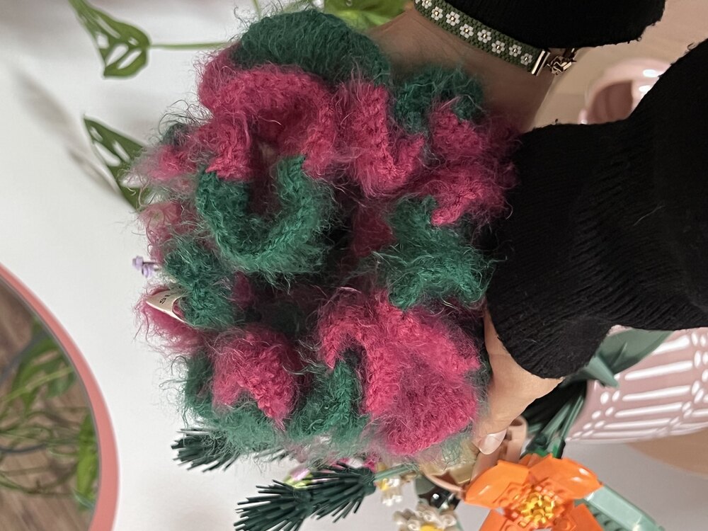Handmade marul toka (pembe-yeşil)