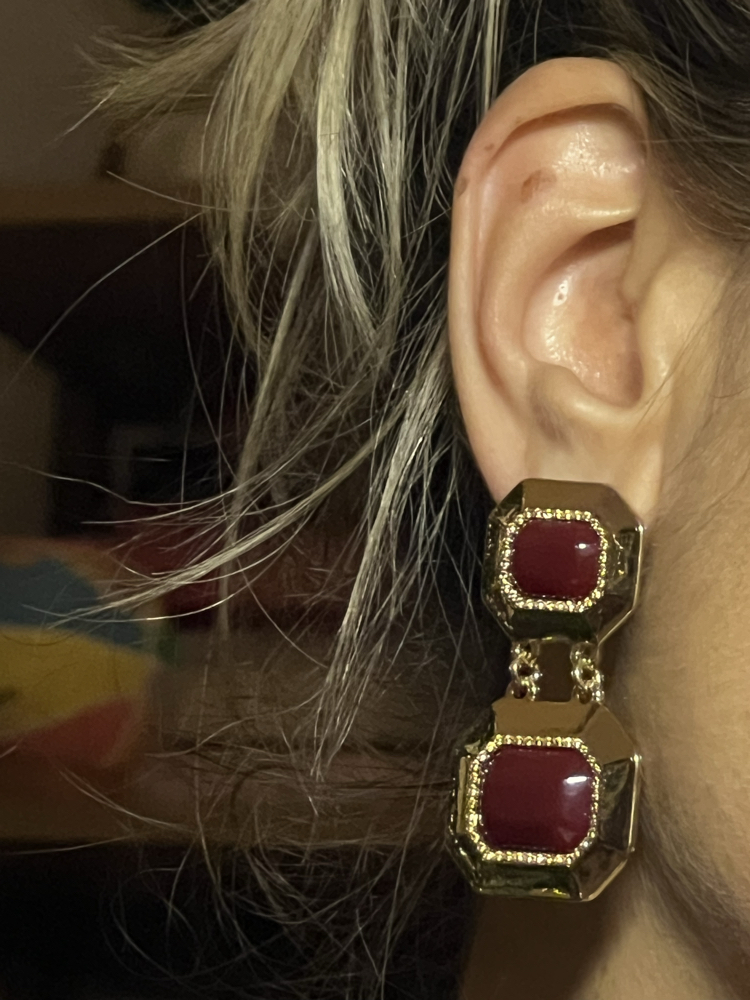 Vintage Burgundy Küpe