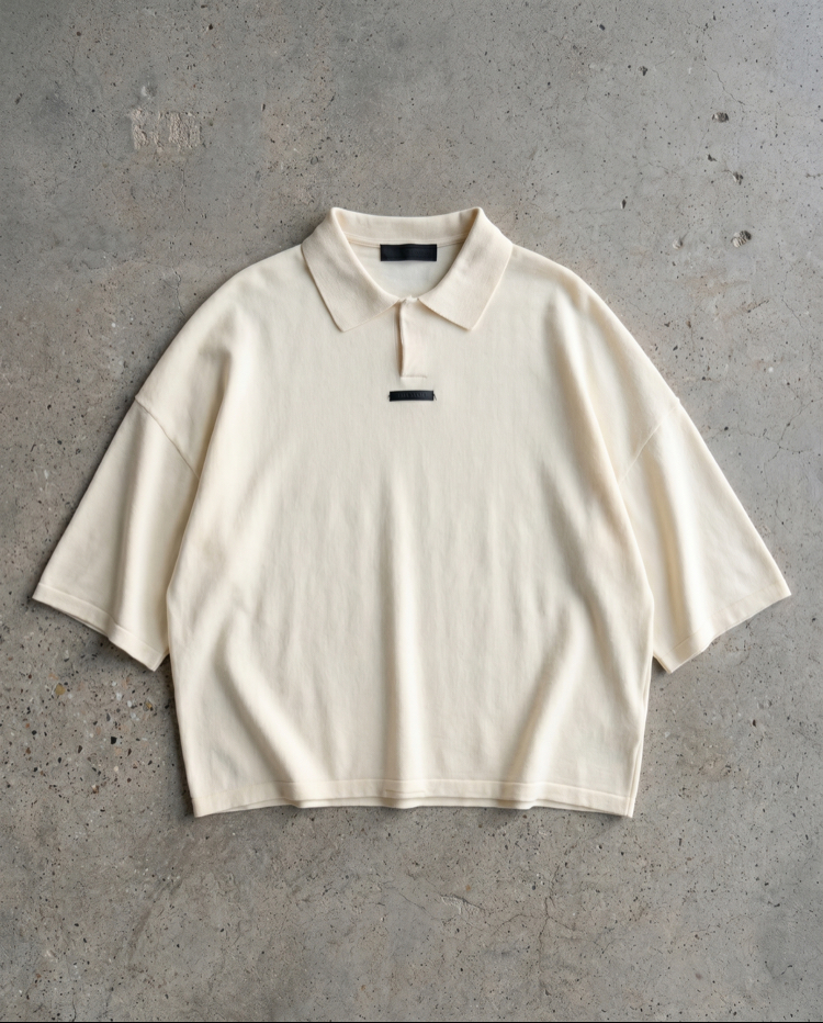 Essentials Oversize Polo Yaka(CROP KESİM)