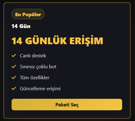 14 GÜNLÜK ERİŞİM