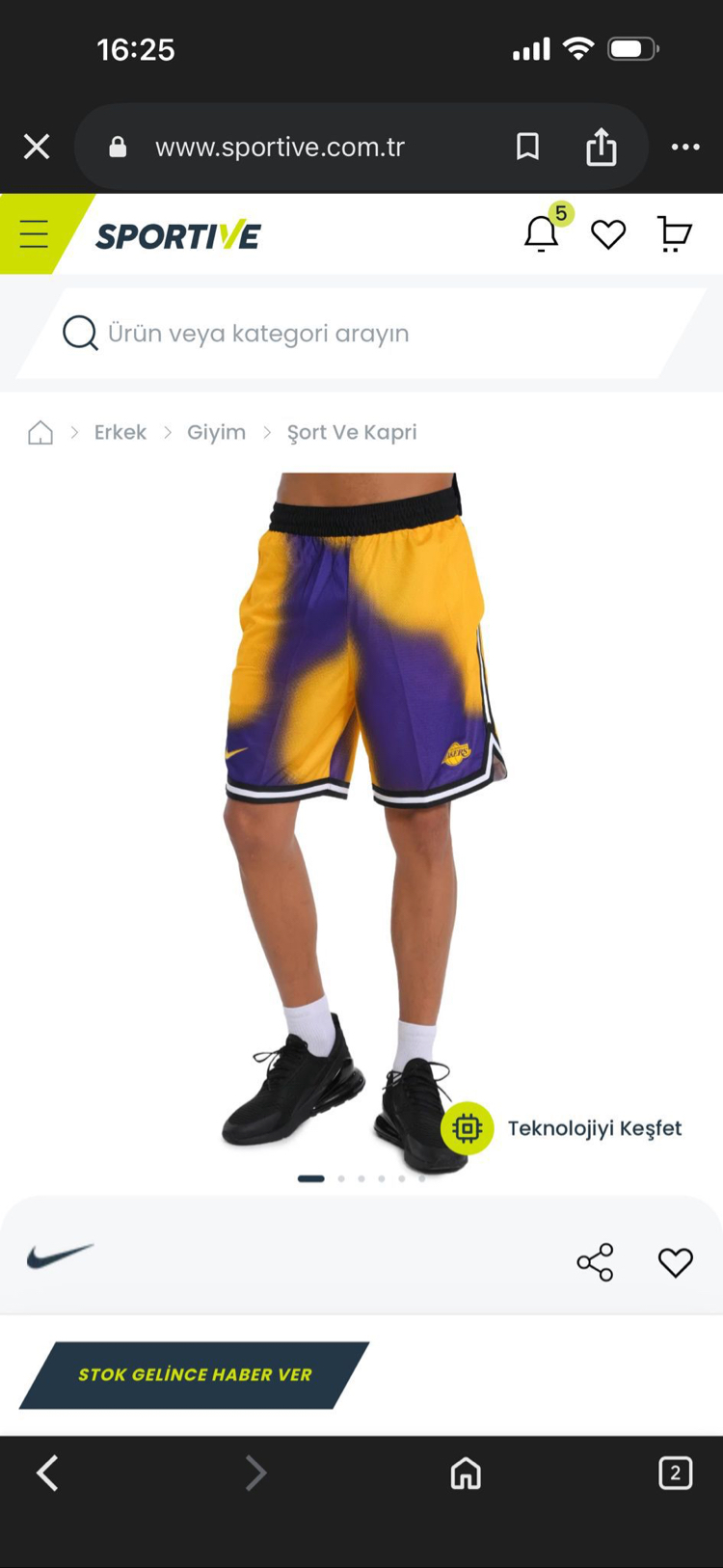 Nike Los Angeles Lakers NBA Şort