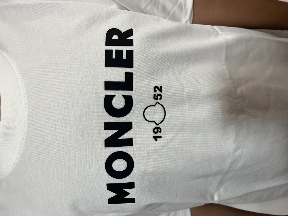 Moncler beyaz baskılı erkek tshırt beyaz
