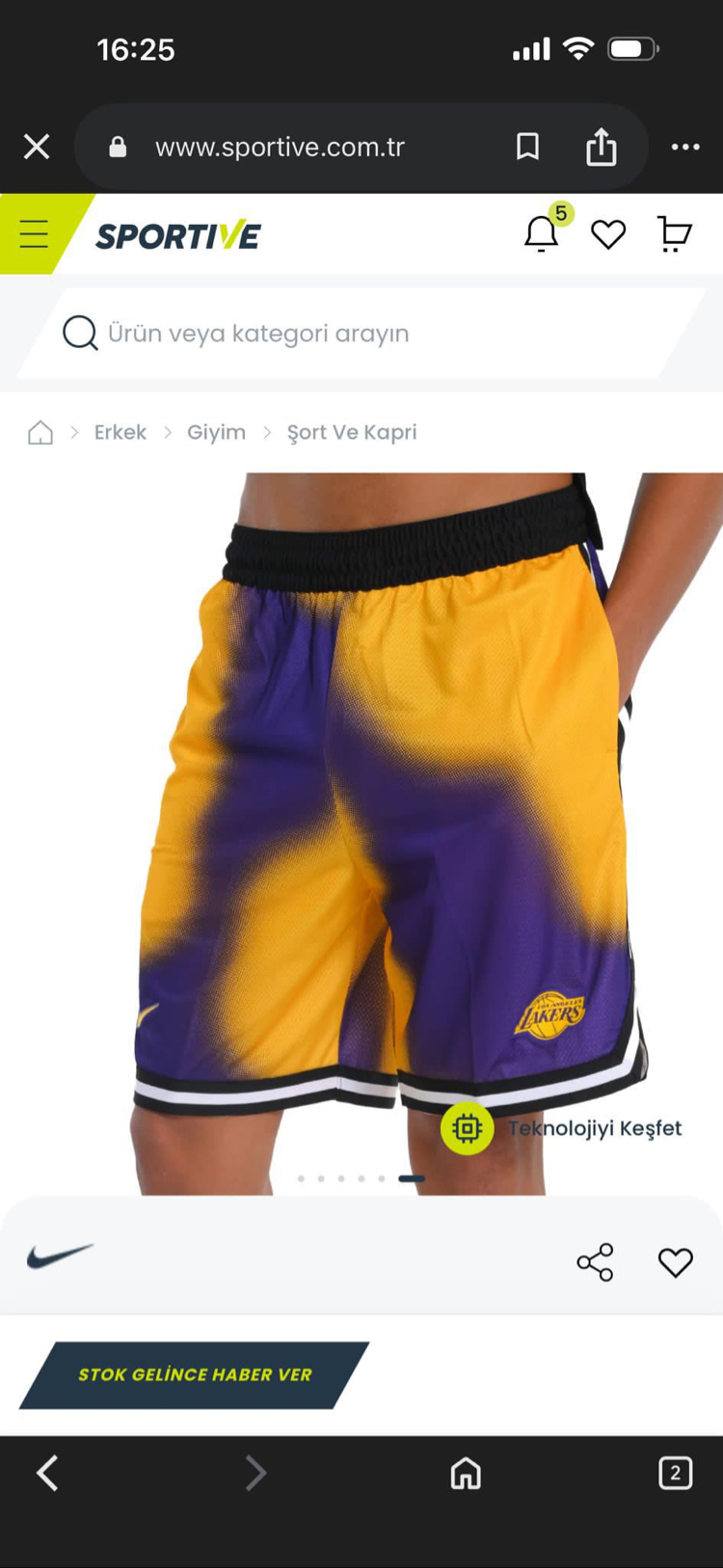 Nike Los Angeles Lakers NBA Şort