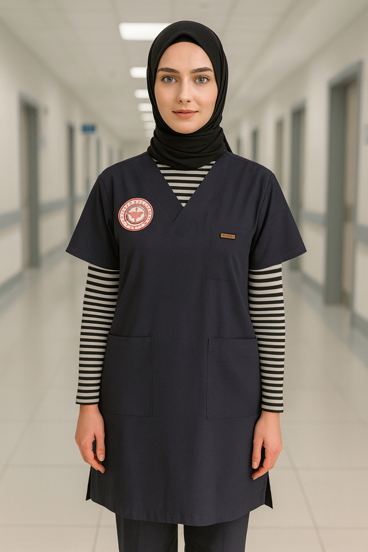 Yeni yönetmeliğe uygun KISA KOL 90 cm Tesettür takım