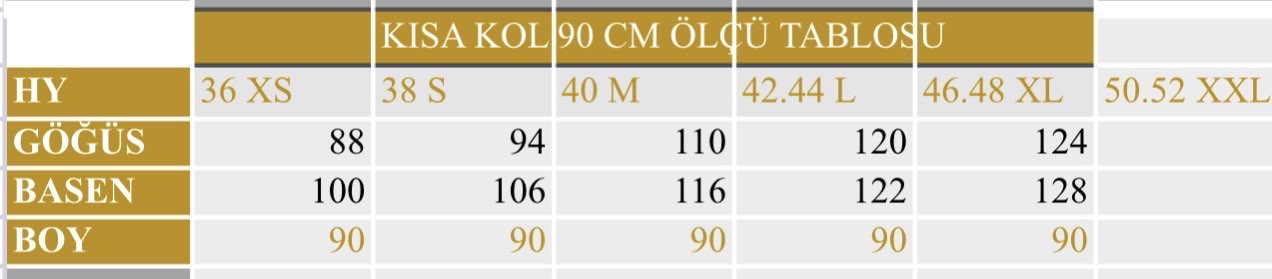 LACİVERT Soft licralı kısa kol 90 cm rakımı 