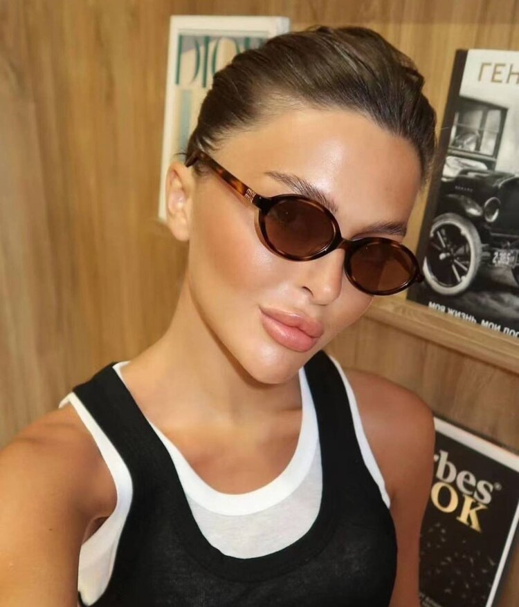 Miu Miu Kahve cam Leopar desen