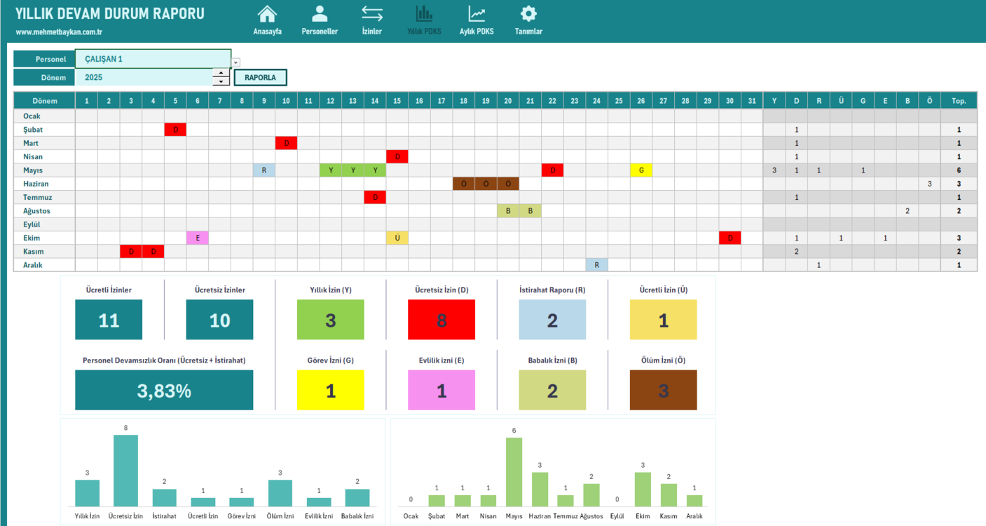 Excel Puantaj Takip Programı