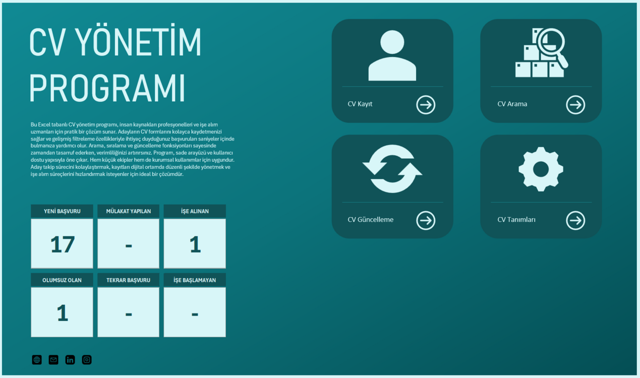 Excel CV Kayıt Programı