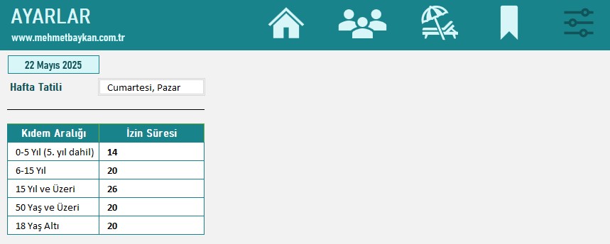 Excel Yıllık İzin Takip Programı