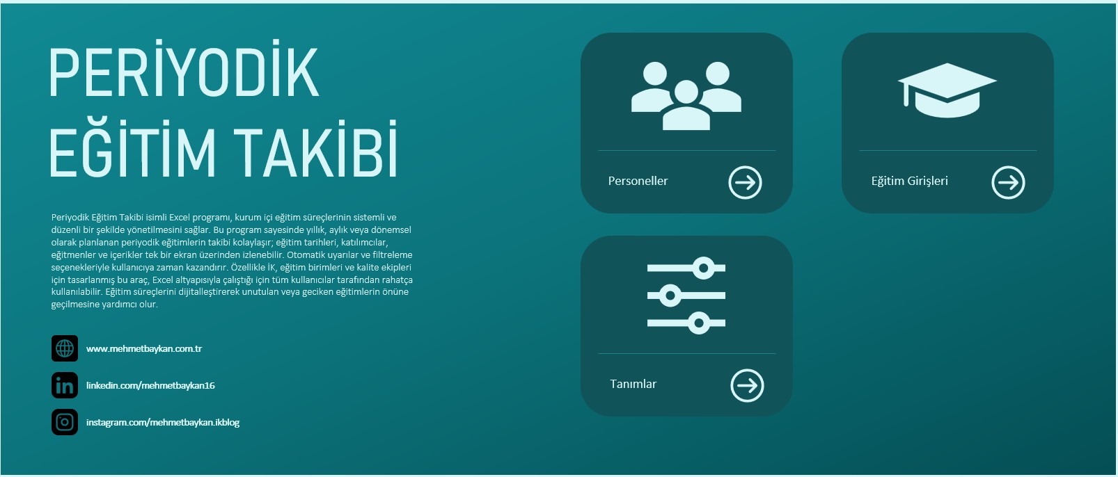 Excel Periyodik Eğitim Takip Programı