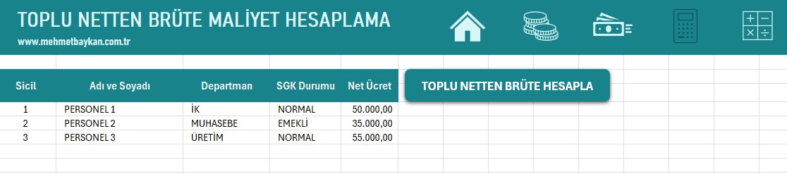 Excel İşveren Maliyeti Hesaplama Programı