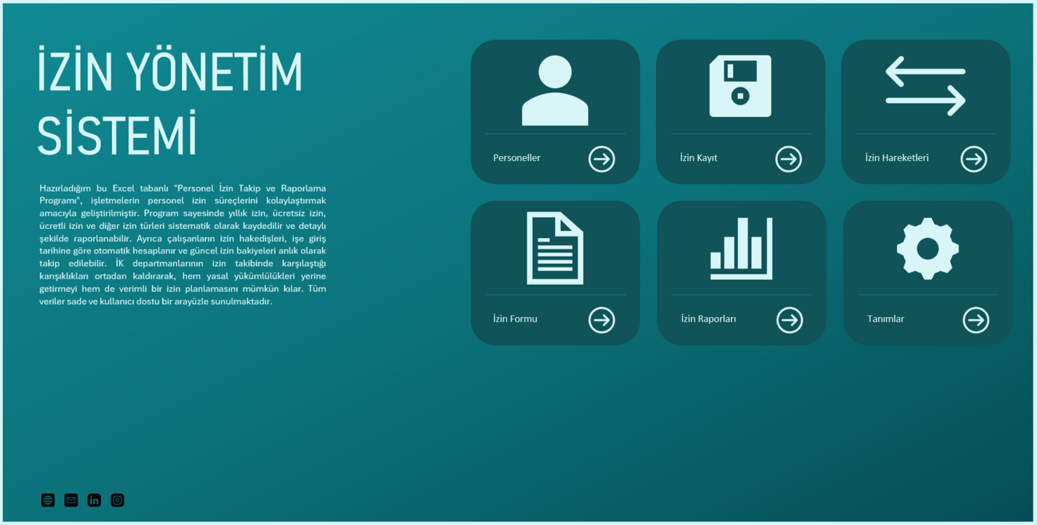 Excel Personel İzin Yönetim Sistemi