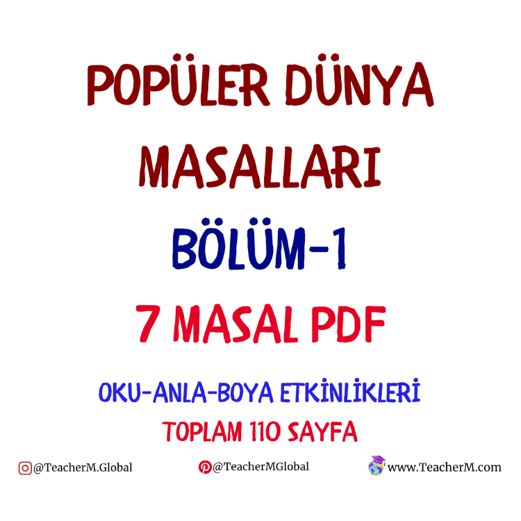 Popüler Dünya Masalları Bölüm 1 – Oku, Anla, Boya PDF Seti