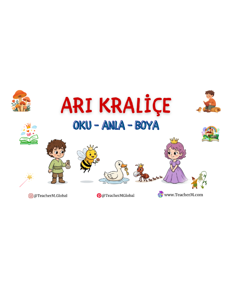 Grimm Masalları: Arı Kraliçe Oku-Anla-Boya PDF