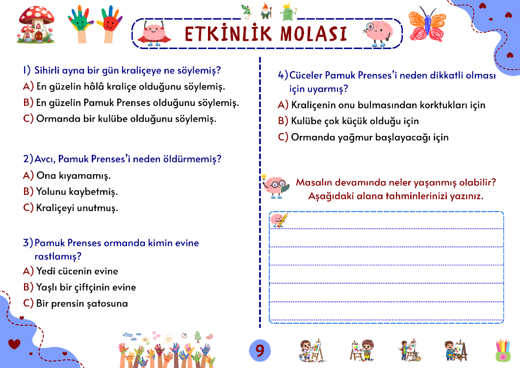 Grimm Masalları: Pamuk Prenses ve Yedi Cüceler Oku-Anla-Boya PDF