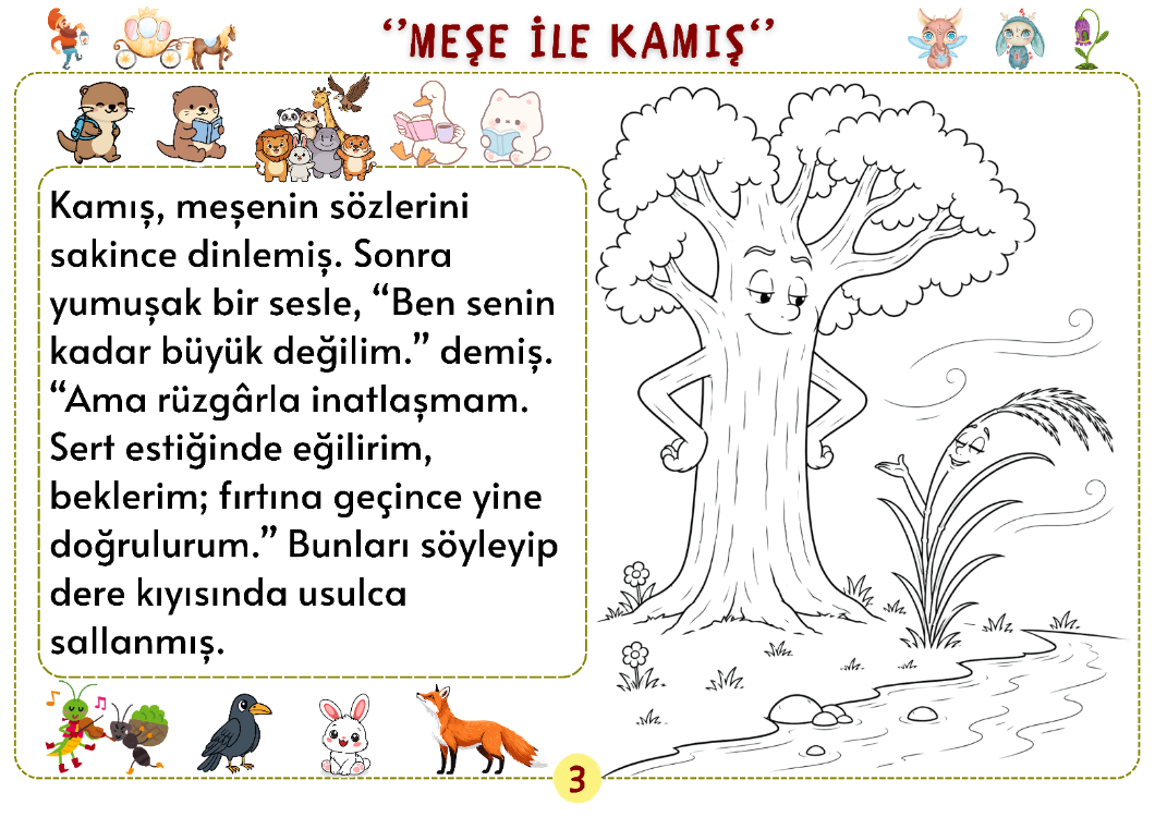 La Fontaine Fablları 1. Bölüm – Oku, Anla, Boya PDF Seti