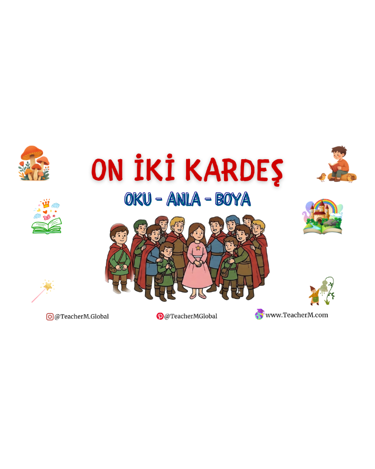 Grimm Masalları: On İki Kardeş Oku-Anla-Boya PDF