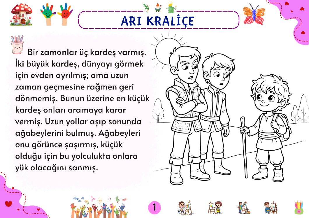 Grimm Masalları: Arı Kraliçe Oku-Anla-Boya PDF