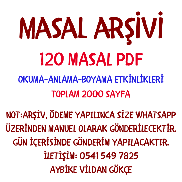 MASAL ARŞİVİ 120 ADET MASAL PDF