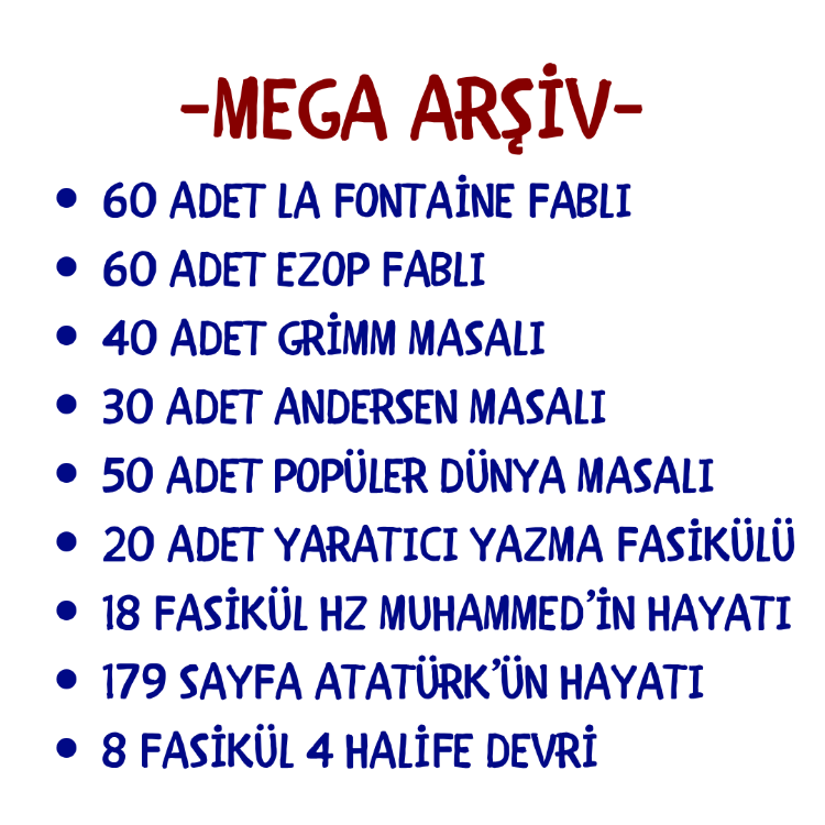 MEGA PDF ARŞİVİ – Oku, Anla, Boya ve Etkinlik Seti