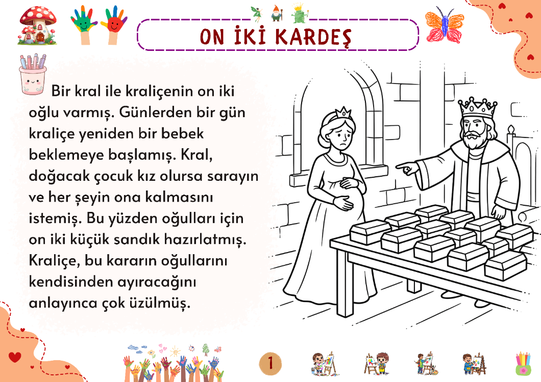 Grimm Masalları: On İki Kardeş Oku-Anla-Boya PDF