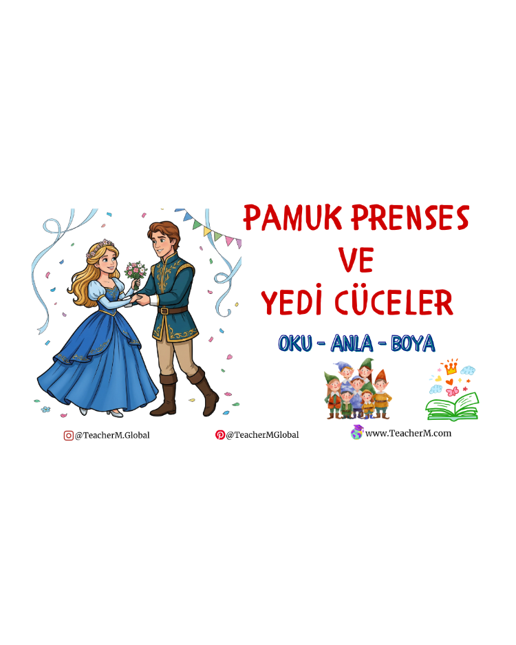 Grimm Masalları: Pamuk Prenses ve Yedi Cüceler Oku-Anla-Boya PDF