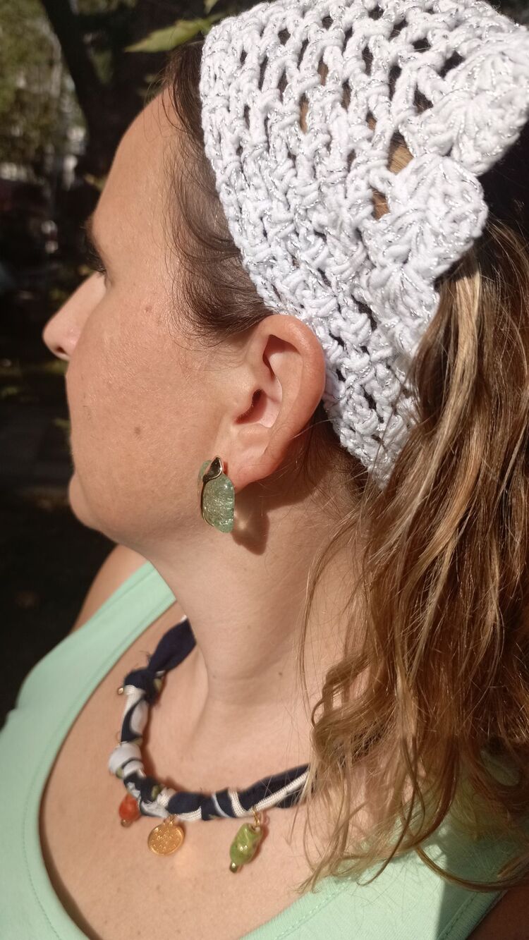 El Örgüsü Buz Mavisi Bandana