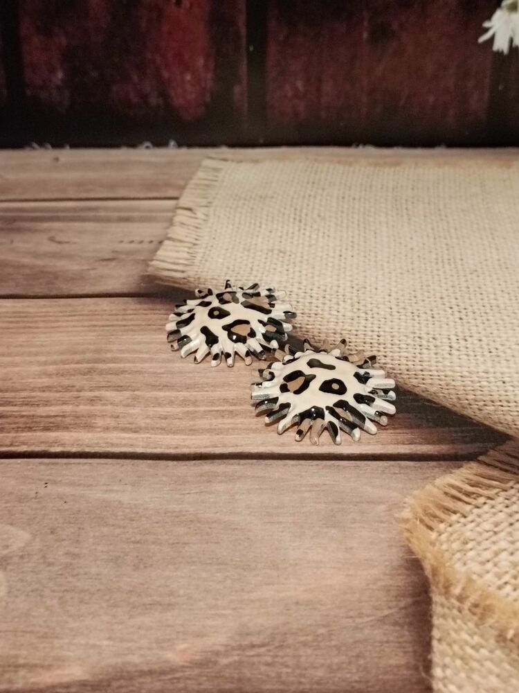 Leopar Desenli Güneş Küpe
