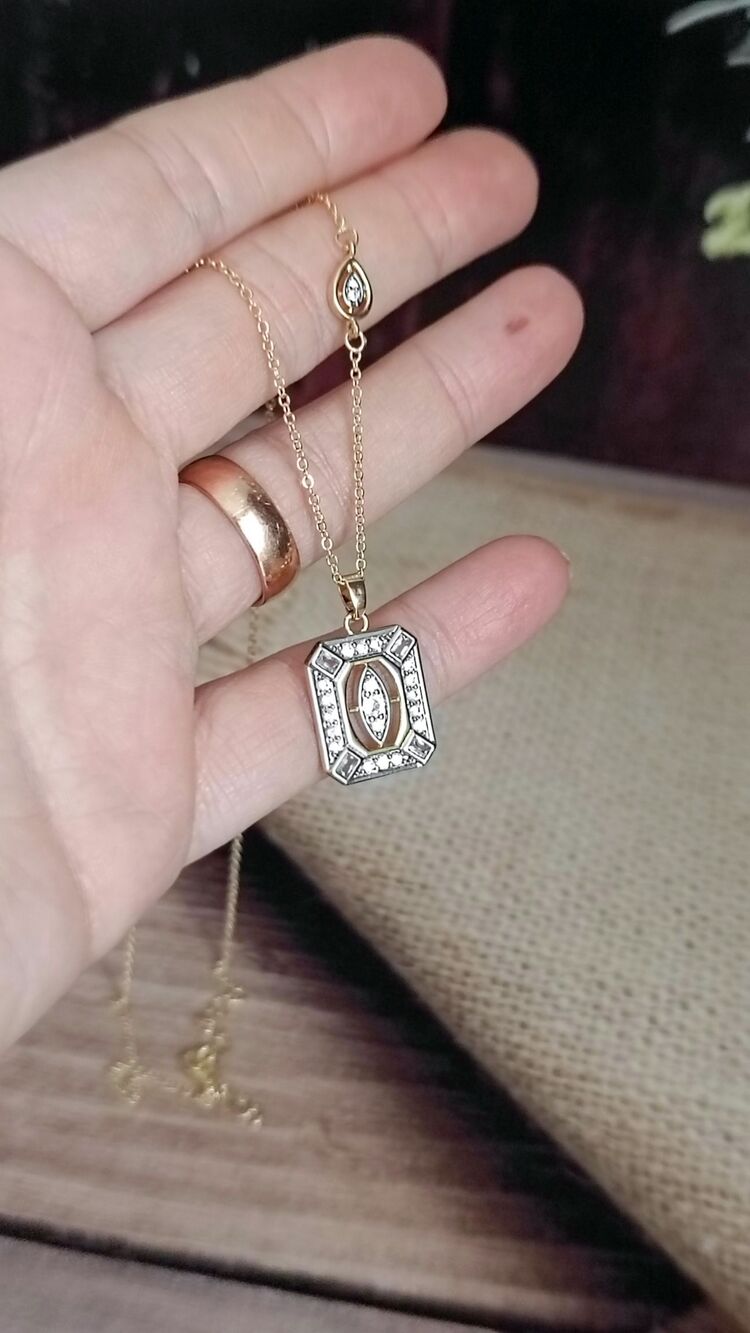 Dikdörtgen Vintage Kolye