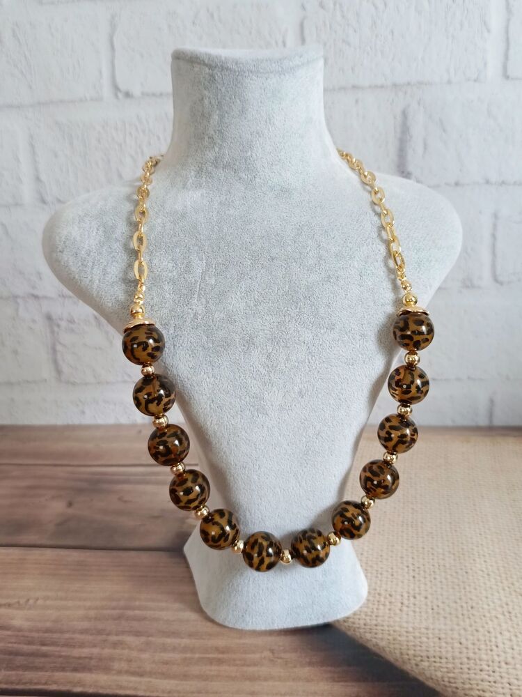 Kahverengi Leopar Kolye