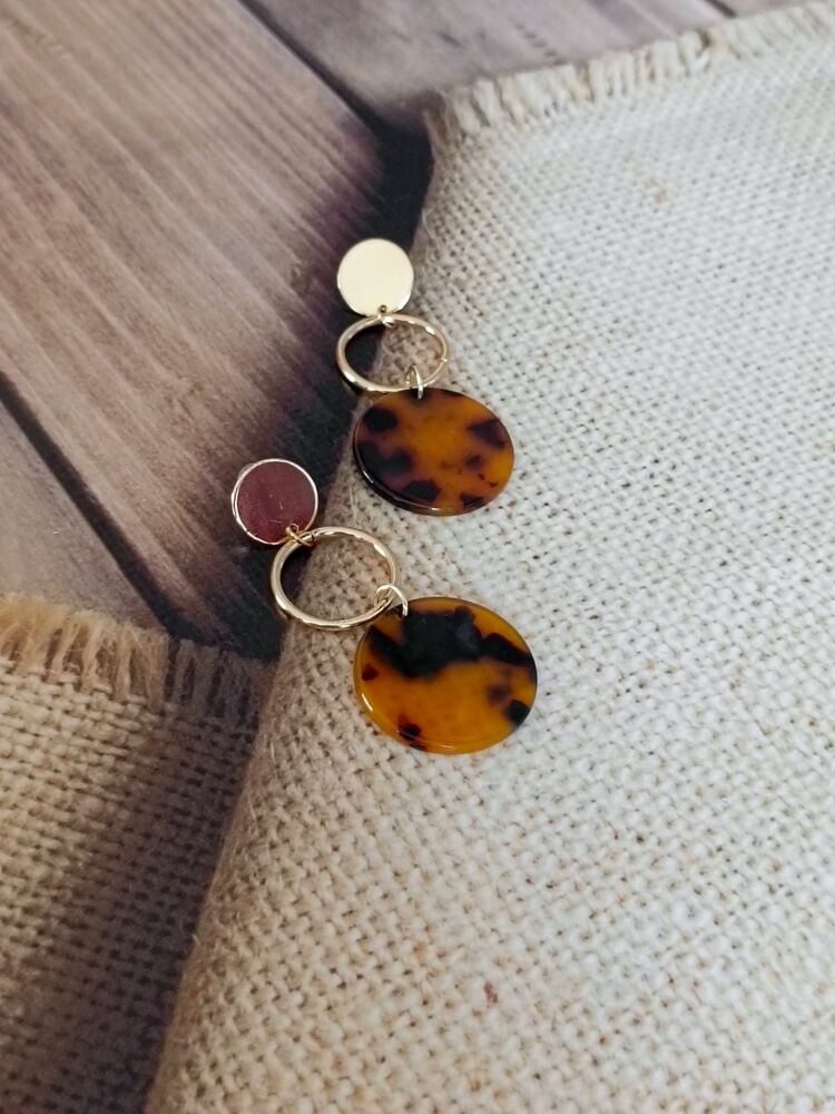Daire Sallantılı Leopar Küpe