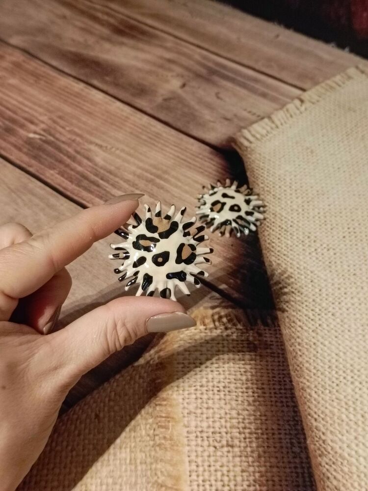 Leopar Desenli Güneş Küpe