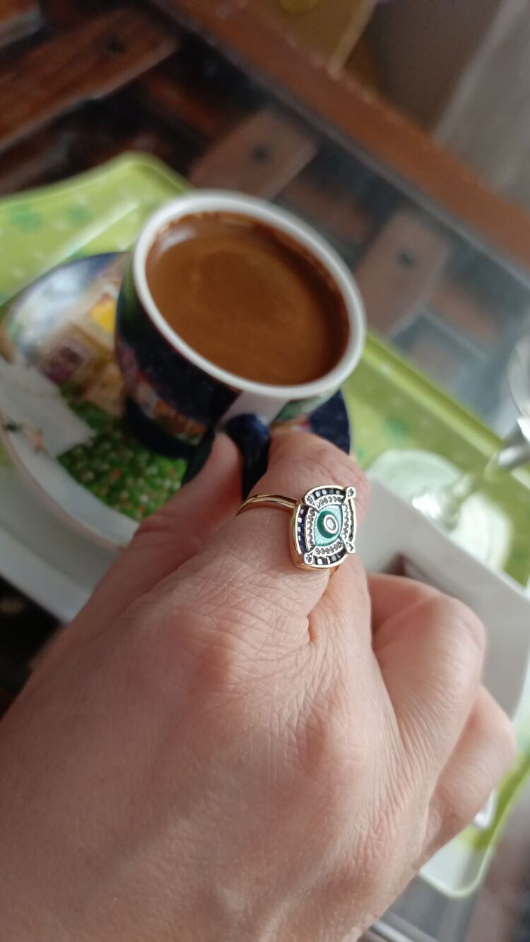 Badem Model Yeşil Göz Yüzük