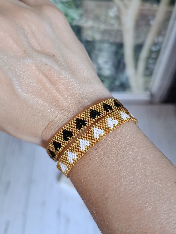 Beyaz Kalpli Gold Miyuki Bileklik