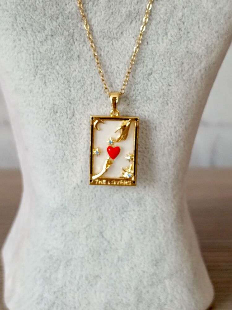 Aşıklar (The Lovers) Çelik Tarot Kolye