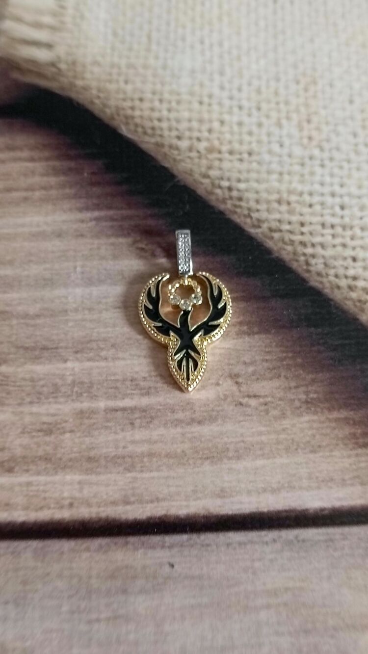 Siyah Mineli Anka Kuşu Charm