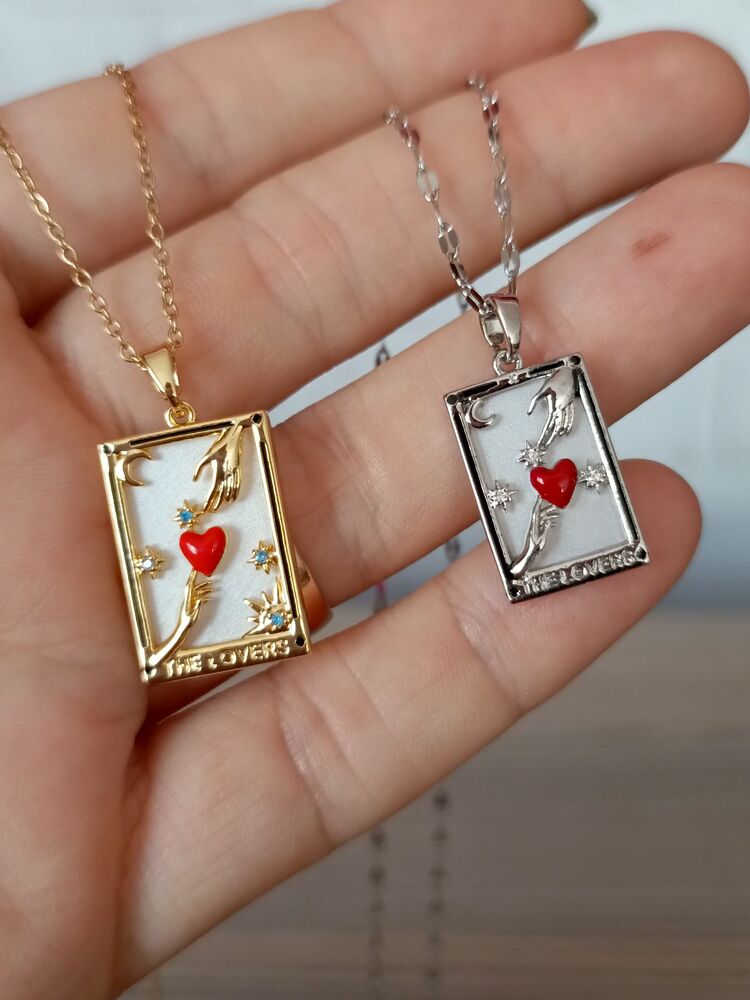 Aşıklar (The Lovers) Çelik Tarot Kolye