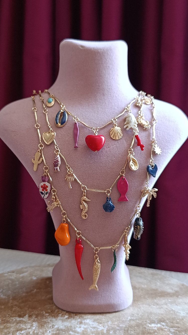 ZR Model Charmlı Üçlü Kolye