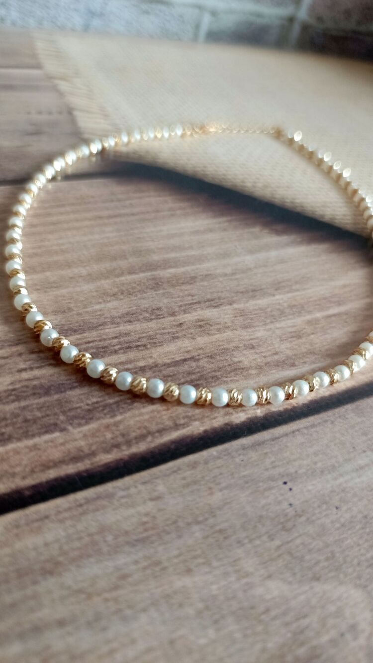 İncili Minimal Dorika Kolye