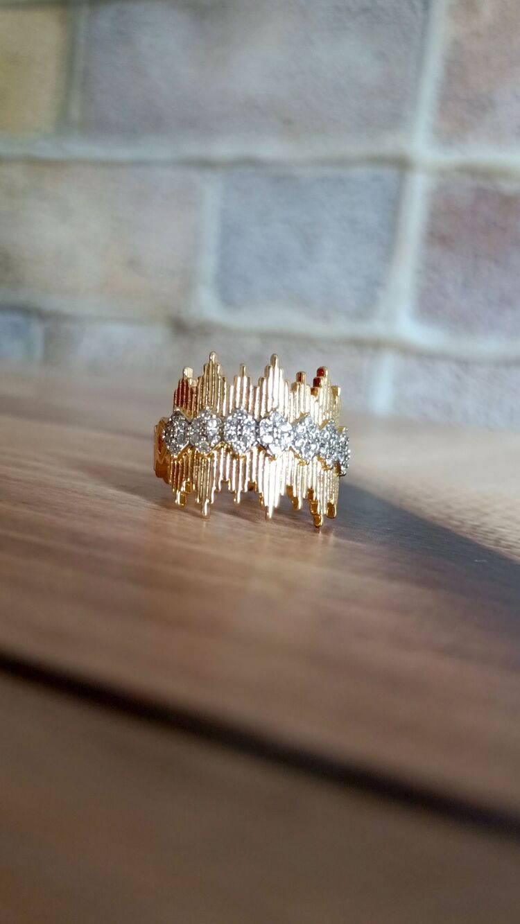 Zigzag Taşlı Yüzük