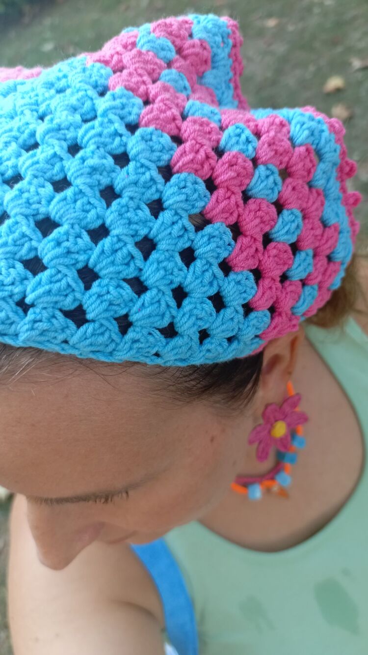 El Örgüsü Turkuaz Fuşya Bandana
