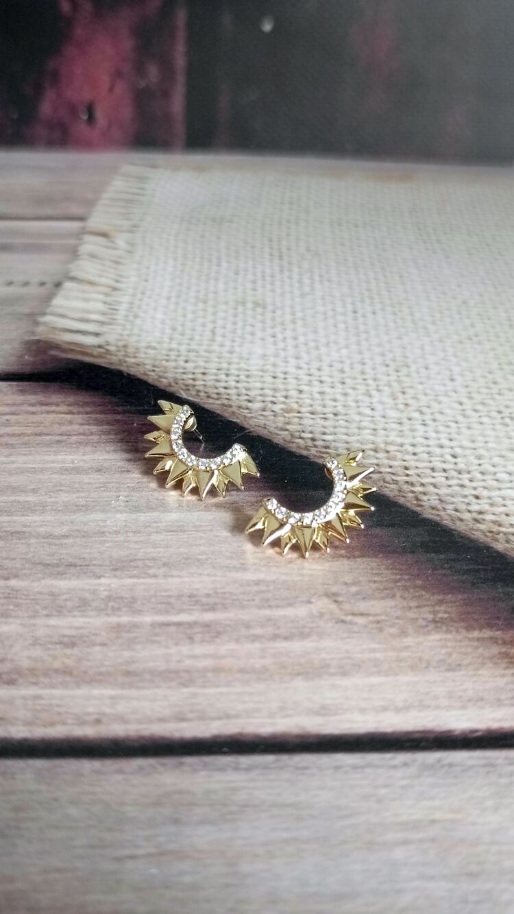 Yarım Güneş Gold Küpe