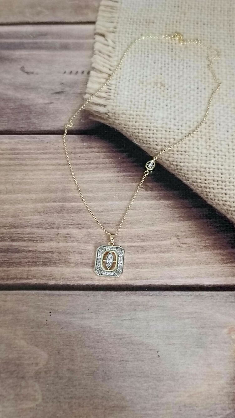 Dikdörtgen Vintage Kolye