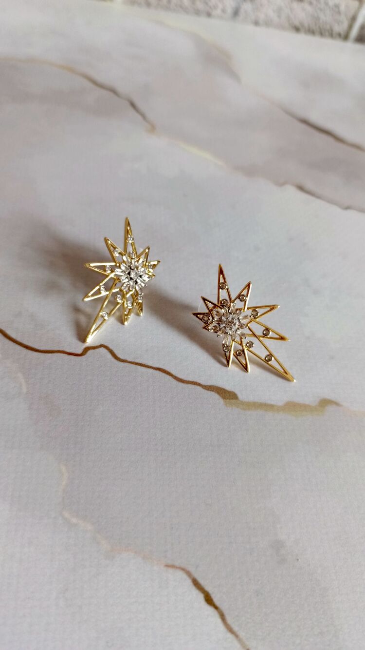 Marka Model Özel Seri Gold Yıldız Küpe