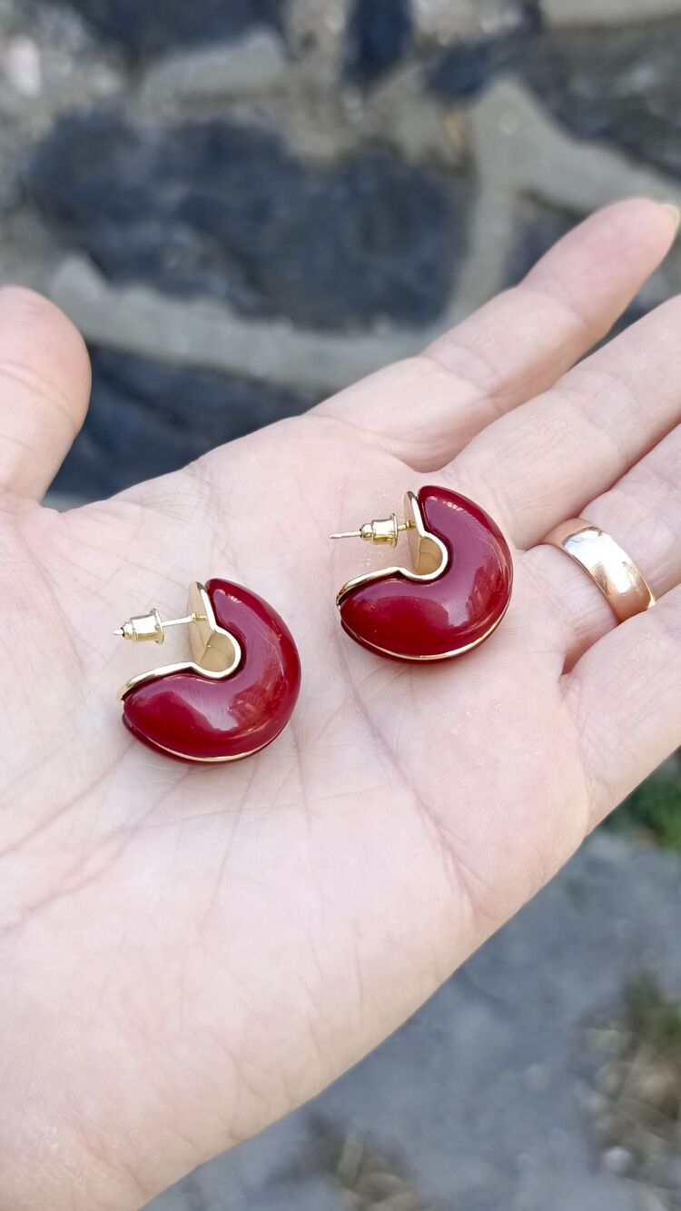 Bordo Bombeli Küpe