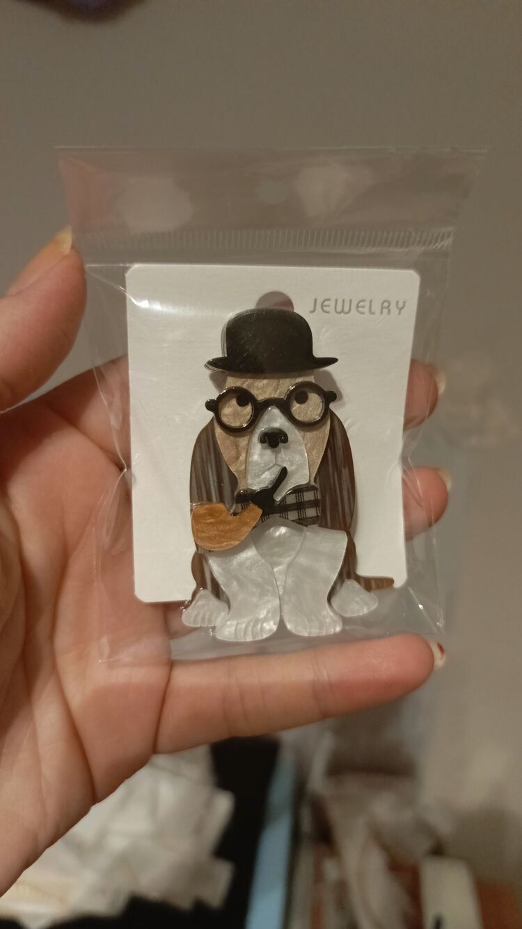 Gözlüklü Köpek Broş