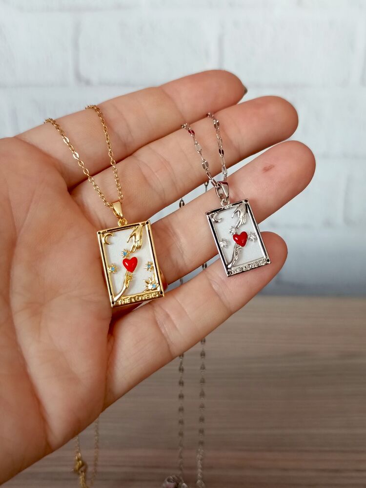 Aşıklar (The Lovers) Çelik Tarot Kolye